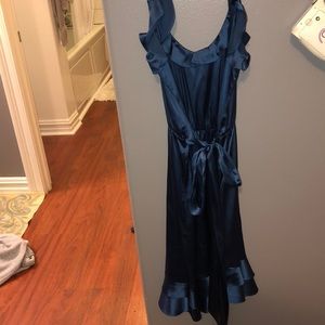 Blue satin dress